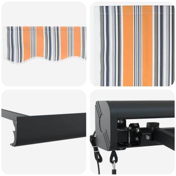 automatische einziehbare Markise mit mehrfarbigen Streifen 400x300 cm