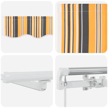 Manuelle Einziehbare Markise mit LED - Mehrfarbige Streifen 400x300 cm