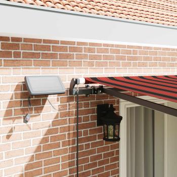 Manuelle einziehbare Markise mit LED in Orange und Braun 400x350 cm