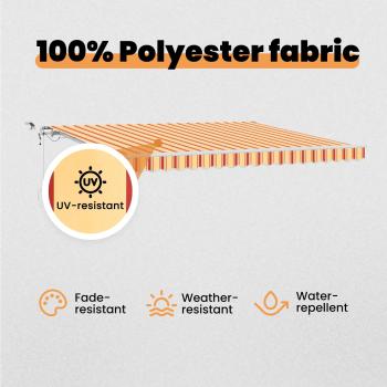 Automatische einziehbare Markise mit LED in Gelb und Orange, 400x350 cm