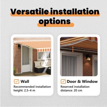 Automatische einziehbare Markise mit LED in Gelb und Orange, 400x350 cm