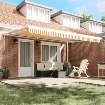 Automatische einziehbare Markise Orange und Weiß 450x300 cm