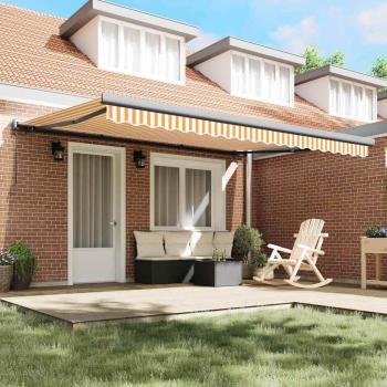 Manuelle Einziehbare Markise in Orange und Weiß 450x300 cm