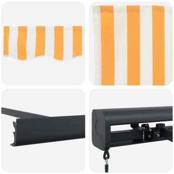 Manuelle Einziehbare Markise in Orange und Weiß 450x300 cm