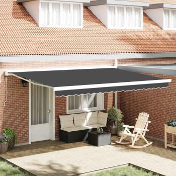 ARDEBO.de - Automatische Einziehbare Markise Anthrazit 450x300 cm