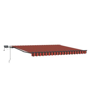 Manuelle Einziehbare Markise mit LED Orange und Braun 450x300 cm