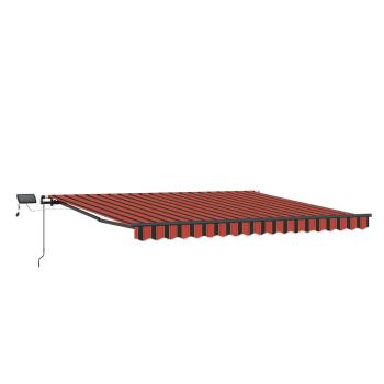 Manuelle Einziehbare Markise mit LED Orange und Braun 450x300 cm