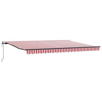 Automatische einziehbare Markise Rot und Weiß Gestreift 450x300 cm