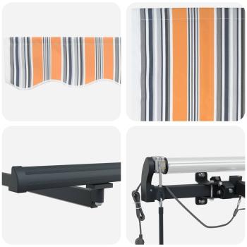 Automatische Einziehbare Markise mit LED Mehrfarben-Streifen 450x300 cm