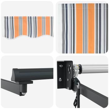 Einziehmarkise Automatisch Mehrfarbig Gestreift 450x300 cm