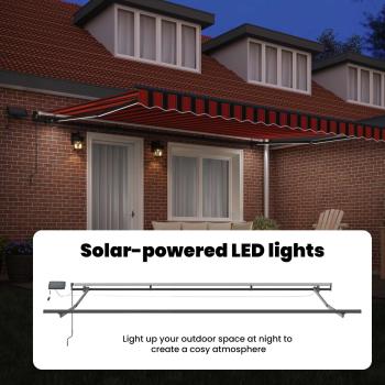 Manuelle einziehbare Markise mit LED Orange und Braun 450x350 cm