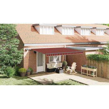 Manuelle einziehbare Markise mit LED Orange und Braun 450x350 cm
