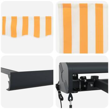 Automatische einziehbare Markise - Orange und Weiß, 500x300 cm
