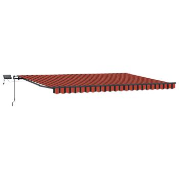 Manuelle Einziehbare Markise mit LED in Orange und Braun, 500x300 cm