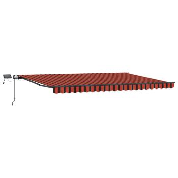 Manuelle Einziehbare Markise mit LED in Orange und Braun, 500x300 cm