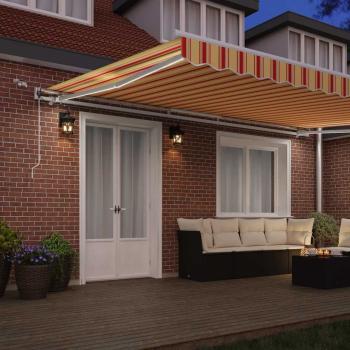 Automatische einziehbare Markise mit LED in Gelb und Orange 500x300 cm