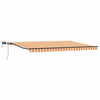 Manuelle einziehbare Markise mit LED in Gelb und Orange 500x300 cm