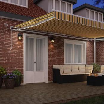 Automatische einziehbare Markise mit LED mehrfarbigen Streifen 500x300 cm