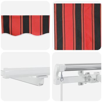 Manuelle einziehbare Markise mit LED in Orange und Braun, 500x350 cm