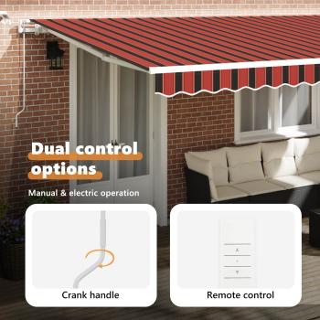 Automatische einziehbare Markise mit LED in Orange und Braun 500x350 cm