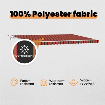 Automatische einziehbare Markise mit LED in Orange und Braun 500x350 cm