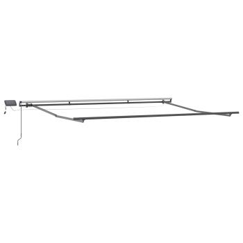 Manuelle einziehbare Markise mit LED in Orange und Braun 500x350 cm