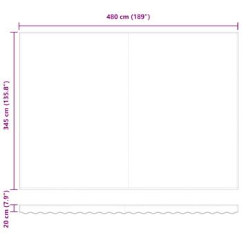 Automatische einziehbare Markise mit mehrfarbigen Streifen 500x350 cm