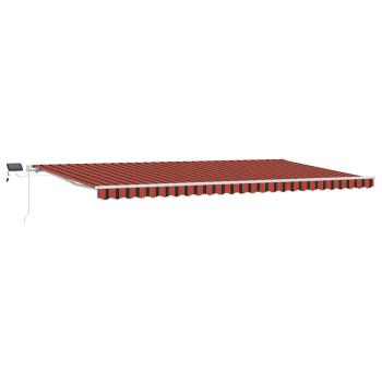manuelle einziehbare Markise mit LED in Orange und Braun 600x300 cm