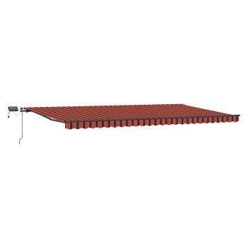 Manuelle einziehbare Markise mit LED in Orange und Braun 600x300 cm