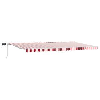 manuelle einziehbare Markise mit LED Rot und Weiß Streifen 600x300 cm