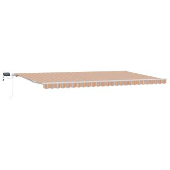 manuelle einziehbare Markise mit LED, gestreift in mehreren Farben, 600x300 cm
