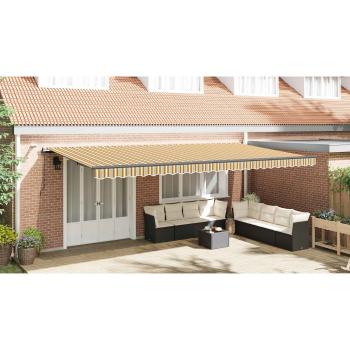 Automatische Einziehbare Markise mit LED Mehrfarbiger Streifen 600x300 cm