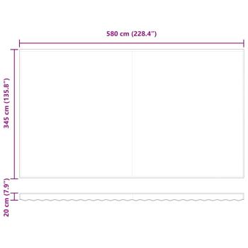 Automatische einziehbare Markise mit mehrfarbigem Streifen 600x350 cm