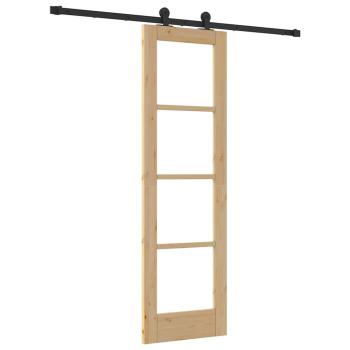 Schiebetür mit Montageset 'ORKDAL'Massivholz & Glas