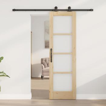 Schiebetür mit Montageset 'ORKDAL'Massivholz & Glas