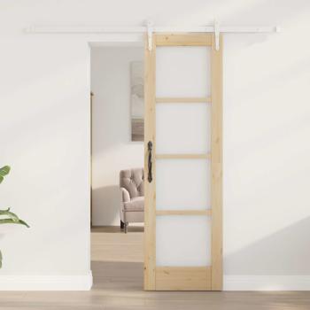 Schiebetür mit Hardware Set 61x198.5 cm aus massivem Kiefernholz