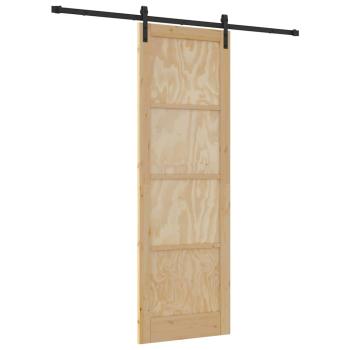 Schiebetür mit Beschlagsatz 78x232 cm Massivholz Kiefer