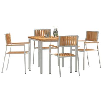 5-teilige Garten Essgruppe Massivholz Teak