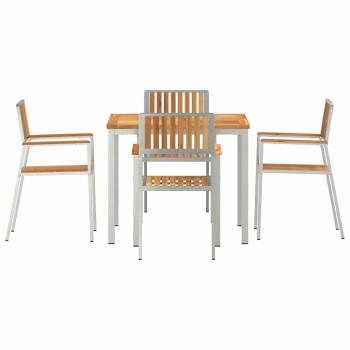 5-teilige Garten Essgruppe Massivholz Teak