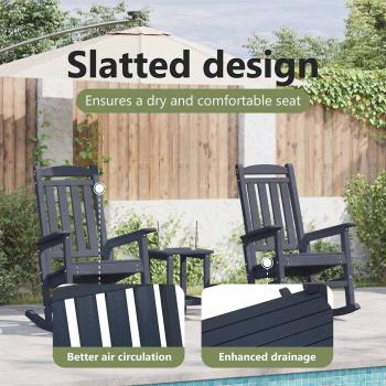 Garten Schaukelstühle 2 Stk Marineblau 70x92x107.5 cm HDPE