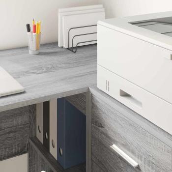 Eckschreibtisch Grau Sonoma 102x88x75 cm Spanplatte