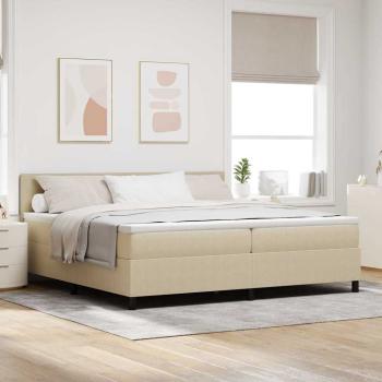 ARDEBO.de - Boxspringbett mit Matratze & LED Licht Grün Grau 200x200 cm Cordstoff