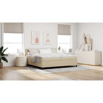 Boxspringbett mit Matratze & LED Licht Grün Grau 200x200 cm Cordstoff