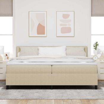 Boxspringbett mit Matratze & LED Licht Grün Grau 200x200 cm Cordstoff
