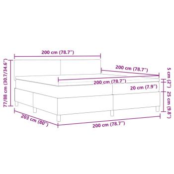 Boxspringbett mit Matratze & LED Licht Grün Grau 200x200 cm Cordstoff