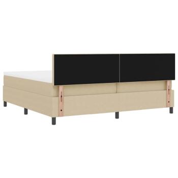 Boxspringbett mit Matratze & LED Licht Grün Grau 200x200 cm Cordstoff