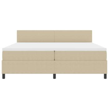Boxspringbett mit Matratze & LED Licht Grün Grau 200x200 cm Cordstoff