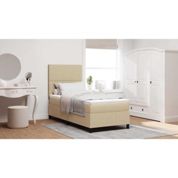 LED Boxspringbett mit Matratze Hellgrün Grau 100x200 cm Cord