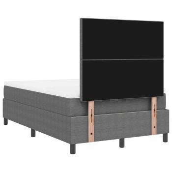 LED Boxspringbett mit Matratze Hellgrau 120x200 cm Cordstoff