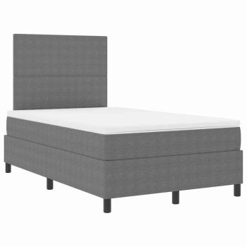 LED Boxspringbett mit Matratze Hellgrau 120x200 cm Cordstoff